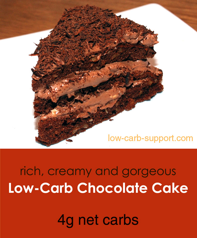 Low-carb chocolate cake, 4g net carbs