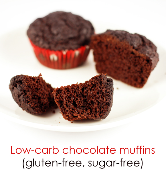 Low-carb, sugar-free double chocolate muffins