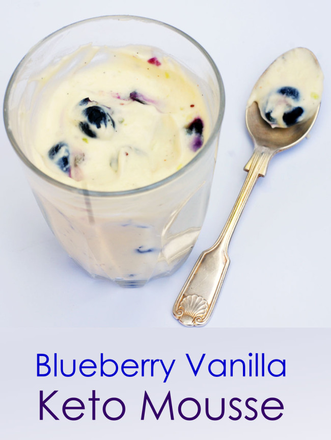 Keto vanilla blueberry mousse