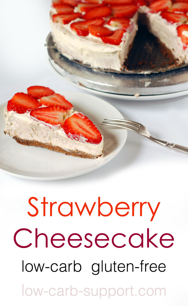 Low-carb strawberry cheesecake, 4g net carbs