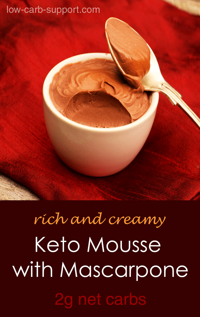 Keto Mascarpone Mousse, rich and creamy, with only 2g net carbs